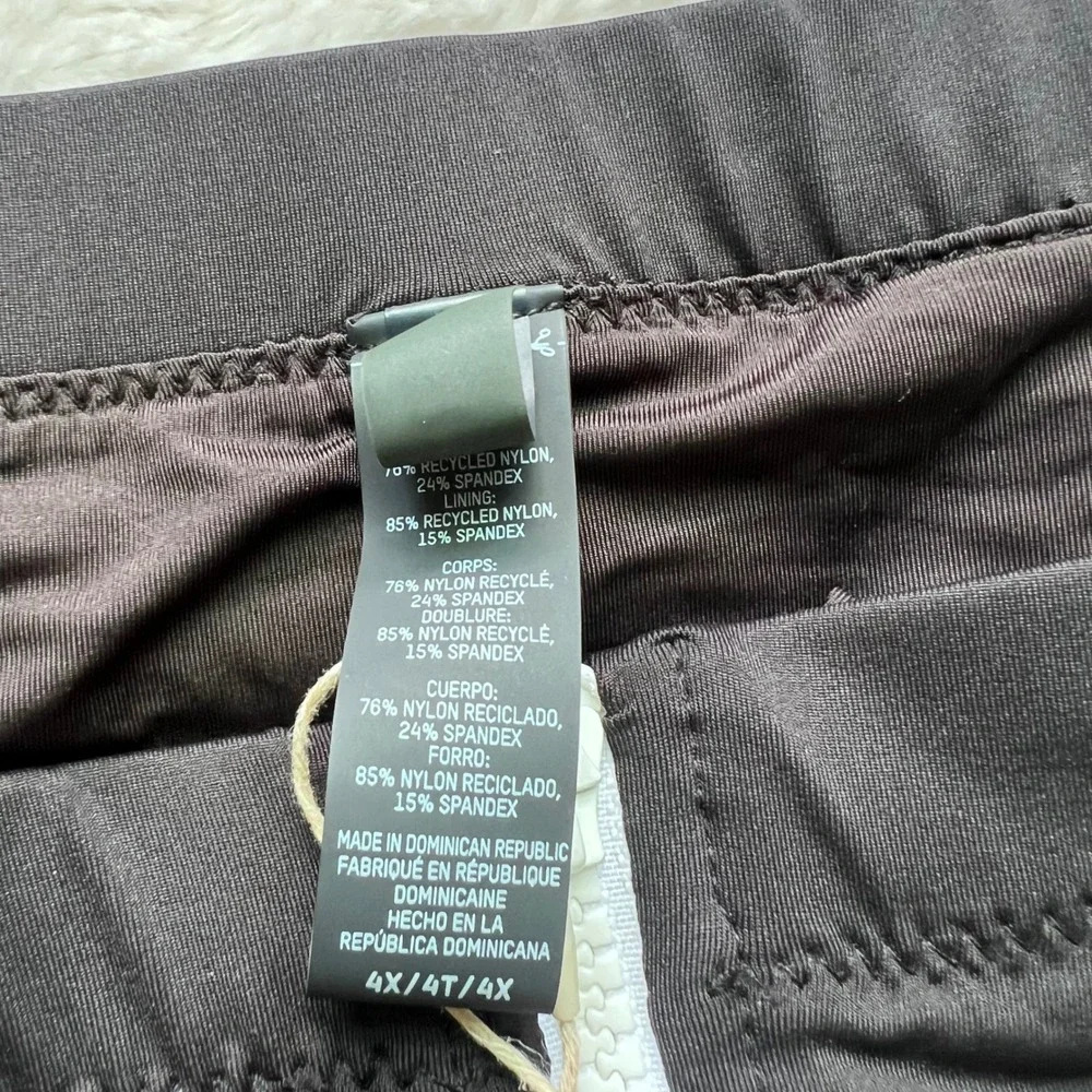 SKIMS Sporty Zipper Swim Mini Skirt Onyx Black Plus Size 4X CU-SKT-3024 NEW